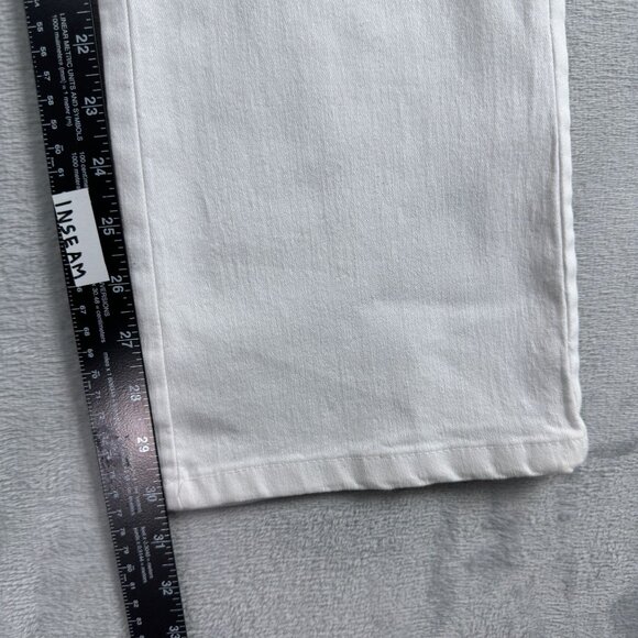 Bluespice Cargo Jeans Bootcut Leg Womens Size 9 Mid Rise White Denim Stretch - Picture 9 of 11